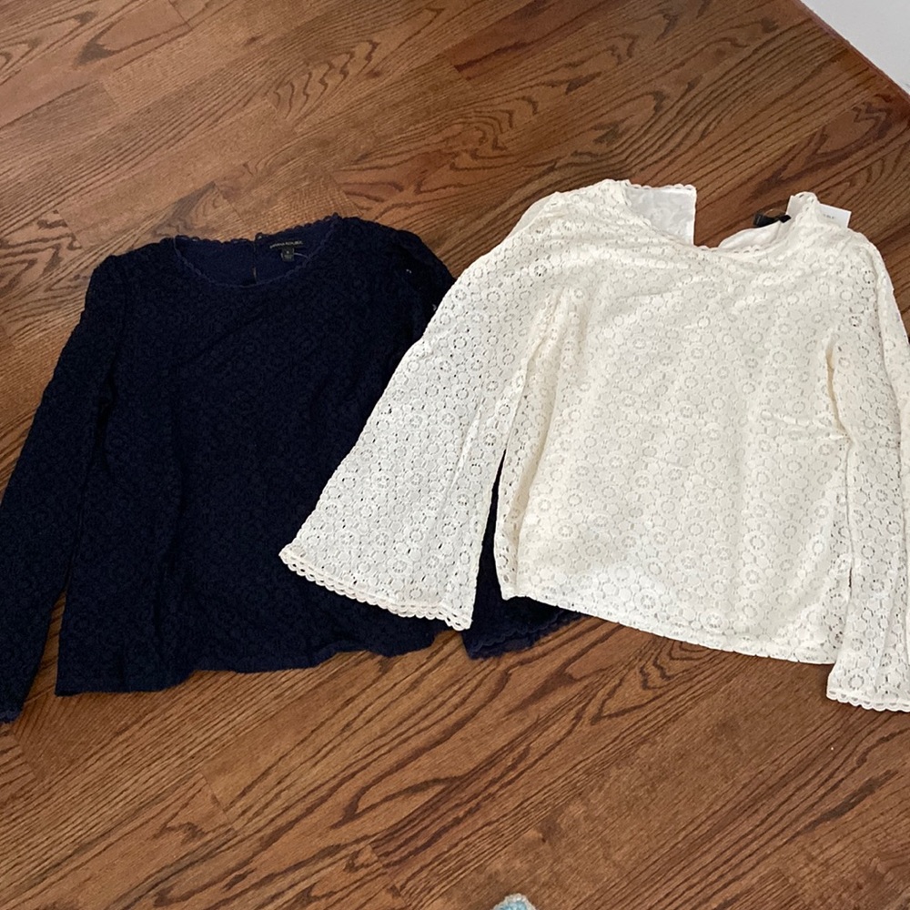 Two x long sleeve lace blouses
